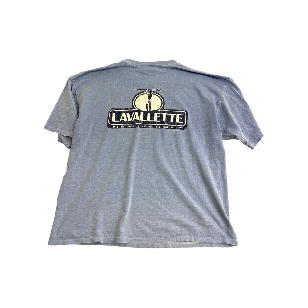 Yesterdays Lavallette New Jersey Surfer Graphic T-Shirt Blue XL Vintage Wash